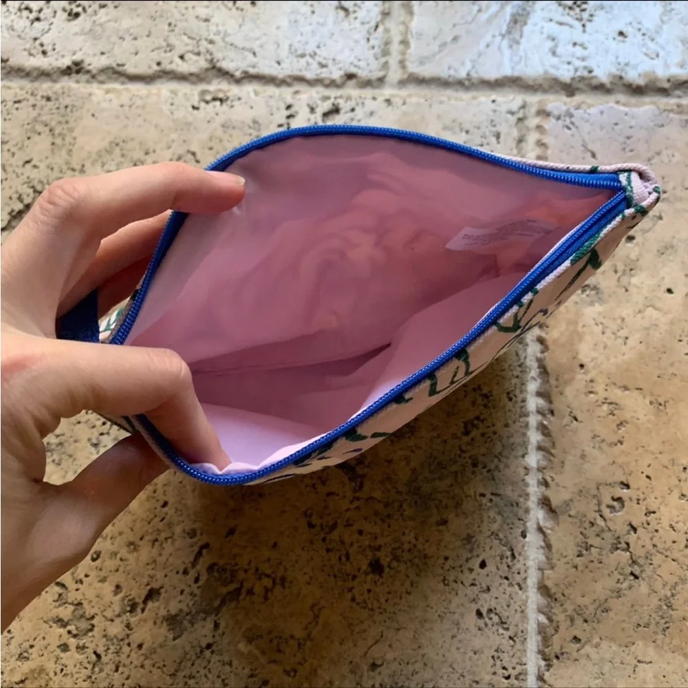Fresh Rose Canvas Makeup Bag Travel Pink